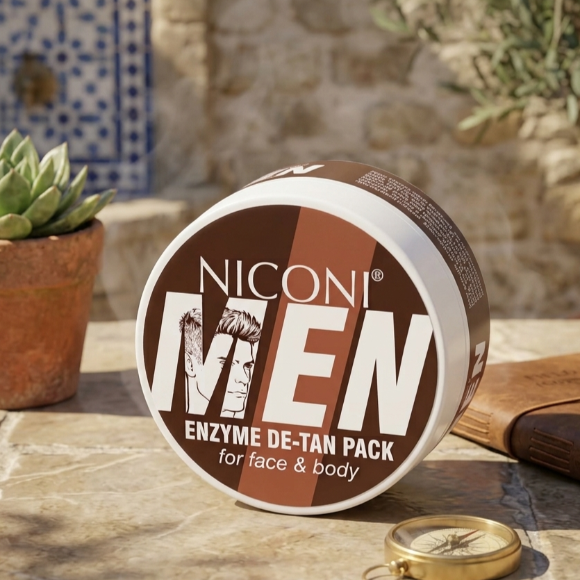 Niconi Men Enzyme De-Tan Pack - Advanced Skincare Facial Pack For Tan Removal