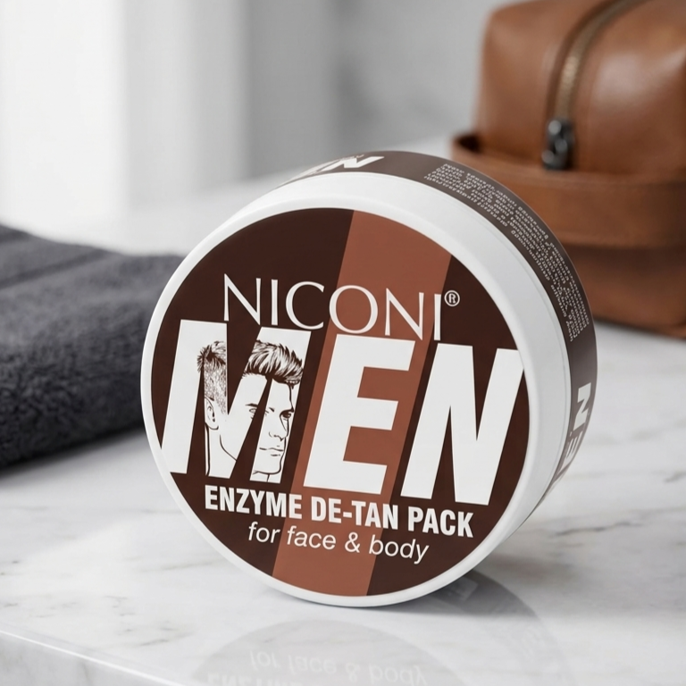 Niconi Men Enzyme De-Tan Pack - Advanced Skincare Facial Pack For Tan Removal